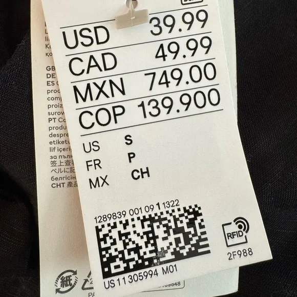 NWT Women’s H&M Linen Blend Dress Size Small - Picture 6 of 6